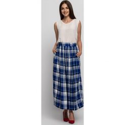 Spódnica maxi w kratę RABARBAR. Spódniczki damskie RABARBAR, na wiosnę, bez wzorów, maxi. W wyprzedaży za 139,00 zł.