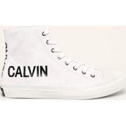 Calvin Klein Jeans - Trampki. Białe trampki męskie Calvin Klein Jeans, bez wzorów, z jeansu, na sznurówki. Za 429,90 zł.