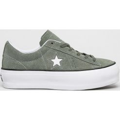Converse - Tenisówki. Zielone trampki i tenisówki damskie Converse, ze skóry. W wyprzedaży za 199,90 zł.