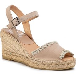 Espadryle KANNA - 20KV20000 Ante Taupe. Brązowe espadryle damskie Kanna, bez wzorów, ze skóry, bez obcasa, na obcasie. Za 399,00 zł.