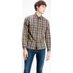 Levi's Jackson Worker Koszula Niebieski Brązowy. Pomarańczowe koszule męskie Levi's®, s, w kratkę, z bawełny, bez kołnierzyka, z długim rękawem. Za 309,95 zł.