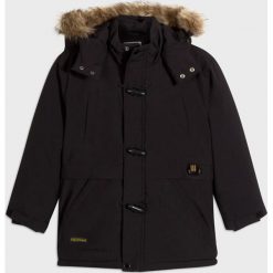 Mayoral - Kurtka dziecięca 128-172 cm. Niebieskie kurtki chłopięce Mayoral, bez wzorów, z elastanu, krótkie, z kapturem. Za 255,90 zł.