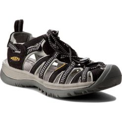 Sandały KEEN - Whisper 1008448 Black/Neutral Gray. Czarne sandały damskie Keen, bez wzorów, z gumy, sportowe, bez obcasa, bez zapięcia, outdoorowe. W wyprzedaży za 269,00 zł.