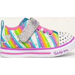 Skechers - Tenisówki dziecięce. Białe trampki dziewczęce Skechers, bez wzorów, z gumy, bez zapięcia. W wyprzedaży za 149,90 zł.