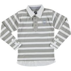 Koszulka polo w kolorze szaro-białym. Szare t-shirty chłopięce SRK, Miss Girly, z aplikacjami, bez rękawów. W wyprzedaży za 25,95 zł.