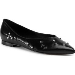 Baleriny EVA MINGE - EM-21-07-000664 101. Czarne baleriny damskie Eva Minge, bez wzorów, ze skóry, bez obcasa. Za 399,00 zł.