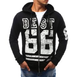 Bluzy męskie: Bluza męska rozpinana czarna (bx2383)