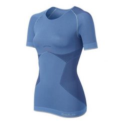 Topy sportowe damskie: Odlo Koszulka tech. Shirt s/s crew neck EVOLUTION LIGHT GREENTEC rozmiar XS niebieska