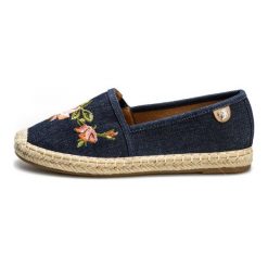 Tom Tailor Espadryle Damskie 36 Ciemnoniebieskie. Czarne espadryle damskie marki Tom Tailor, z materiału, na wysokim obcasie. W wyprzedaży za 149,00 zł.