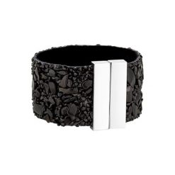 Bransoletka w kolorze czarnym z kryształami. Szare bransoletki damskie Diamond Style, ze skóry. W wyprzedaży za 67,95 zł.