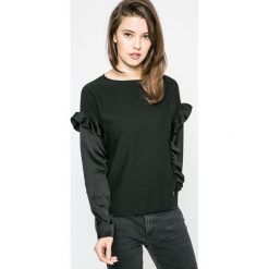Trussardi Jeans - Bluzka. Szare bluzki nietoperze marki Trussardi Jeans, z jeansu, casualowe, z okrągłym kołnierzem. W wyprzedaży za 539,90 zł.