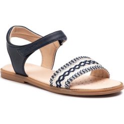 Sandały GEOX - J S.Karly G.G J9235G 0BCZI C4002 S Navy. Niebieskie sandały dziewczęce Geox, ze skóry ekologicznej, bez zapięcia. W wyprzedaży za 159,00 zł.