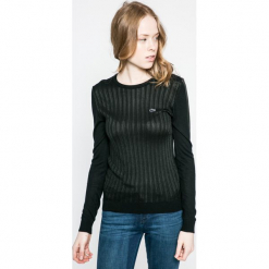 Lacoste - Sweter. Czarne swetry klasyczne damskie Lacoste, z dzianiny, z okrągłym kołnierzem. W wyprzedaży za 339,90 zł.
