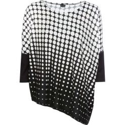 Sweter w groszki bonprix czarno-biel wełny w groszki. Czarne swetry damskie marki bonprix, w grochy, z wełny, bez rękawów, bez kaptura. Za 99,99 zł.