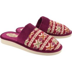 METEOR 073 SWETER KRZYŻYKI bordowy, kapcie damskie. Czerwone kapcie damskie Meteor. Za 29,90 zł.