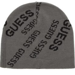 Czapka GUESS - AM7910 WOL01 GRY. Szare czapki męskie Guess, na zimę, z aplikacjami, z materiału. W wyprzedaży za 99,00 zł.