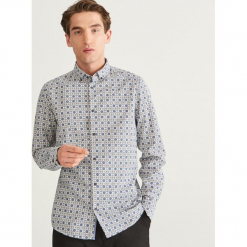 Wzorzysta koszula slim fit - Biały. Białe koszule męskie slim Reserved, l. Za 119,99 zł.
