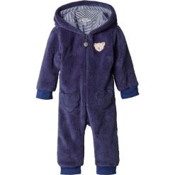 Rampers w kolorze granatowym. Niebieskie kombinezony niemowlęce Steiff, z aplikacjami. W wyprzedaży za 135,95 zł.