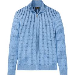 Sweter rozpinany z domieszką kaszmiru bonprix jasnoniebieski melanż. Niebieskie swetry męskie bonprix, s, bez wzorów, z kaszmiru. Za 149,99 zł.