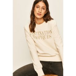 Answear - Bluza. Białe bluzy damskie ANSWEAR, s, z aplikacjami, z bawełny, bez rękawów, bez kaptura. W wyprzedaży za 79,90 zł.