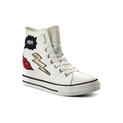 NYLON RED WSJGH02-2. Białe trampki i tenisówki damskie Nylon Red, bez wzorów, z nylonu, bez zapięcia. Za 79,99 zł.