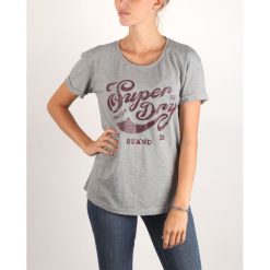 SuperDry Koszulka Szary. Szare koszulki damskie Superdry, l, z haftami, z bawełny, bez kołnierzyka, z krótkim rękawem. Za 154,95 zł.