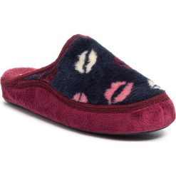 Kapcie MANITU - 330174 Blau 5. Niebieskie klapki damskie Manitu, bez wzorów, z tworzywa sztucznego, bez obcasa. Za 139,00 zł.