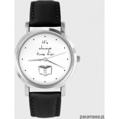 Zegarek - Time for a book - czarny, skórzany. Czarne zegarki męskie Pakamera. Za 139,00 zł.