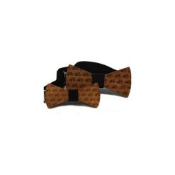 Zestaw Tata+Syn Rowery. Pomarańczowe muszki męskie marki The bow bow ties, w paski, z dzianiny. Za 129,00 zł.