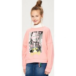 Bluzy dziewczęce: Bluza z gorsetowym wiązaniem - Pomarańczo