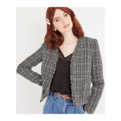 Marynarka tweedowa. Marynarki damskie Promod, bez wzorów, z jeansu. Za 199,90 zł.