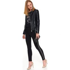 Legginsy z lampasem. Czarne legginsy damskie Top Secret, bez wzorów, z dzianiny, eleganckie. Za 139,99 zł.