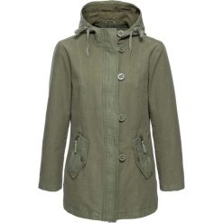 Parka bonprix oliwkowy. Brązowe parki damskie marki DOMYOS, xs, z bawełny. Za 139,99 zł.