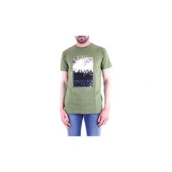 T-shirty z krótkim rękawem Trussardi 52T00222-1T001675. Zielone t-shirty męskie Trussardi, s, bez wzorów, bez kołnierzyka, krótkie. Za 277,43 zł.
