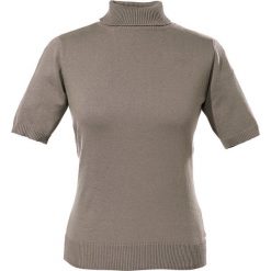 Golfy damskie: Sweter z golfem, krótki rękaw bonprix brunatny