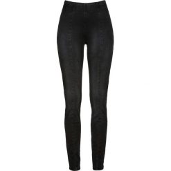 Dżinsy "mega-stretch", bez zamka w talii bonprix czarny "stone". Czarne jeansy damskie bonprix. Za 109,99 zł.