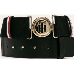 Tommy Hilfiger - Pasek. Czarne paski damskie TOMMY HILFIGER, w paski, z poliesteru. W wyprzedaży za 179,90 zł.