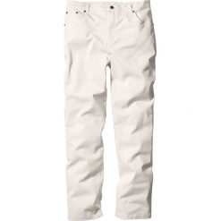 Spodnie ze strechem Classic Fit Straight bonprix kremowy. Brązowe spodnie męskie bonprix, m. Za 44,99 zł.