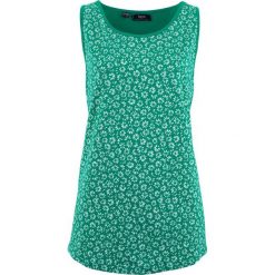 Top bawełniany bonprix zielony miętowy z nadrukiem. Zielone topy damskie bonprix, z nadrukiem, z bawełny. Za 29,99 zł.