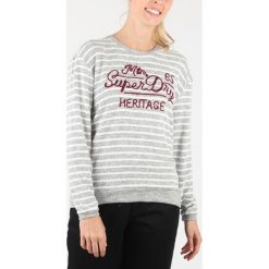 SuperDry Sweter Szary. Szare bluzy damskie Superdry, xs, w paski, z elastanu, bez rękawów, bez kaptura. Za 257,95 zł.