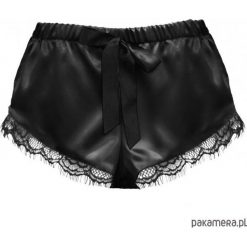 Spodenki Black Lace. Czarne piżamy damskie marki Pakamera, w koronkowe wzory, z satyny, bez rękawów. Za 99,00 zł.