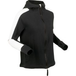 Bluza bawełniana rozpinana, długi rękaw bonprix czarny. Czarne bluzy damskie bonprix, z bawełny, długie. Za 54,99 zł.