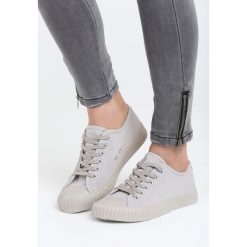 Szare Trampki Low Down. Szare trampki i tenisówki damskie Born2be, bez wzorów, na sznurówki. Za 49,99 zł.