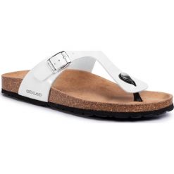 Japonki GRÜNLAND - Sara CB0025-70 Bianco. Białe klapki damskie Grünland, bez wzorów, ze skóry ekologicznej, bez obcasa. Za 159,00 zł.