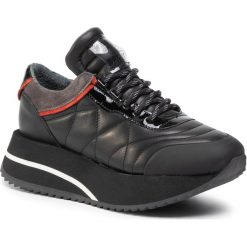 Sneakersy BRONX - 66276-FA BX 1619 Black/D.Grey/Khaki 3133. Czarne półbuty damskie Bronx, z zamszu. W wyprzedaży za 449,00 zł.
