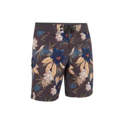 Spodenki surfing standardowe BS 500S Flowers. Brązowe koszulki męskie OLAIAN, s, bez wzorów, z poliesteru, klasyczne, bez kołnierzyka, bez rękawów. Za 69,99 zł.