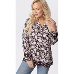 Czarna Bluzka Mar. Czarne bluzki damskie Born2be, xl, bez wzorów, z jeansu, eleganckie, z klasycznym kołnierzykiem, z długim rękawem. Za 59,99 zł.