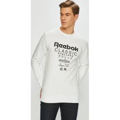 Reebok Classic - Bluza. Białe bluzy męskie Reebok Classic, xl, z nadrukiem, z elastanu, z okrągłym kołnierzem, bez rękawów, bez kaptura. W wyprzedaży za 199,90 zł.