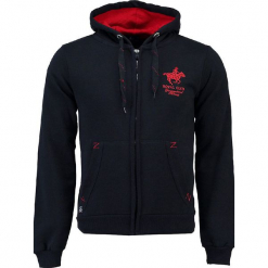 Bluza "Gampai" w kolorze granatowym. Niebieskie bluzy męskie rozpinane marki Geographical Norway Men, m, z haftami, prążkowane. W wyprzedaży za 136,95 zł.