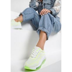 Zielone Sneakersy Clymenti. Zielone koturny damskie Renee, z okrągłym noskiem, bez obcasa, na koturnie, na sznurówki. Za 129,99 zł.